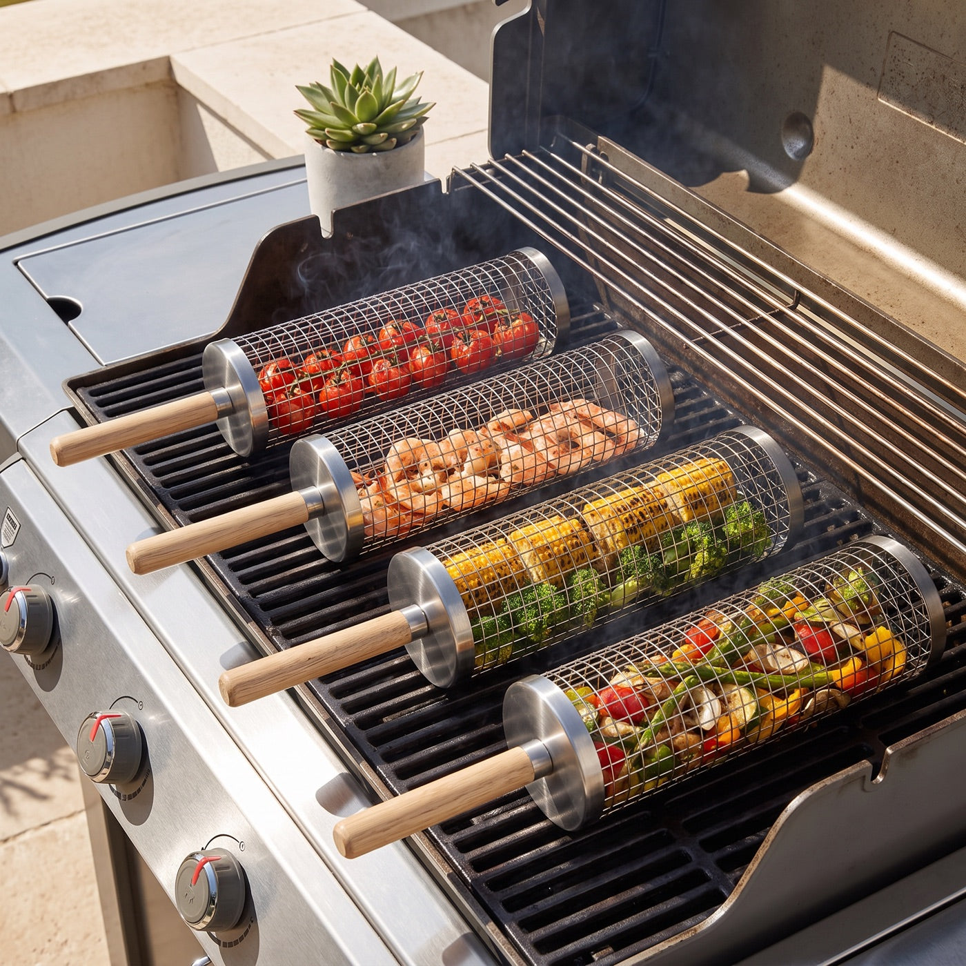 Mat som fastnar på grillen