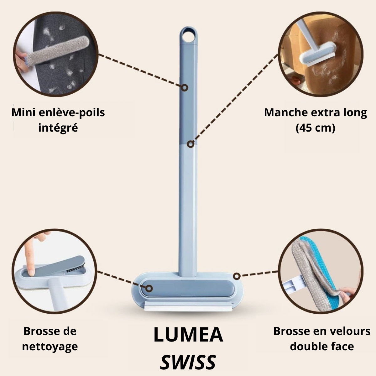 Lumea Swiss® MultiSwipe Pro | Éliminateur de poils d’animaux 3-en-1