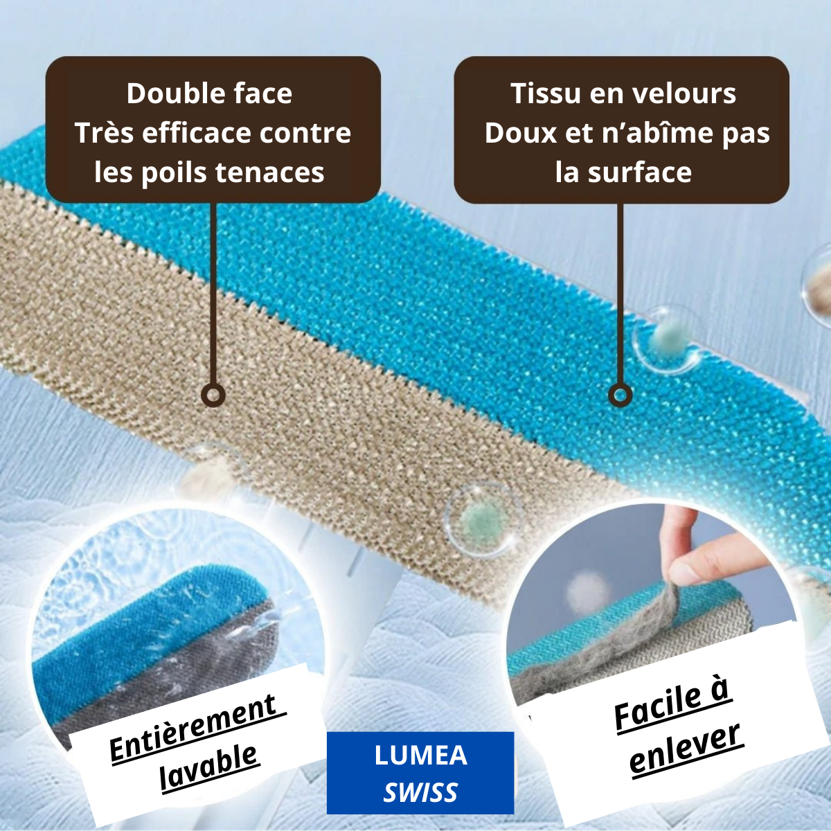 Lumea Swiss® MultiSwipe Pro | Éliminateur de poils d’animaux 3-en-1