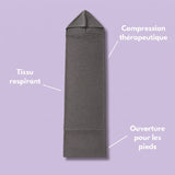 Compression therapeutique, tissu respirant, ouverture pour les pieds