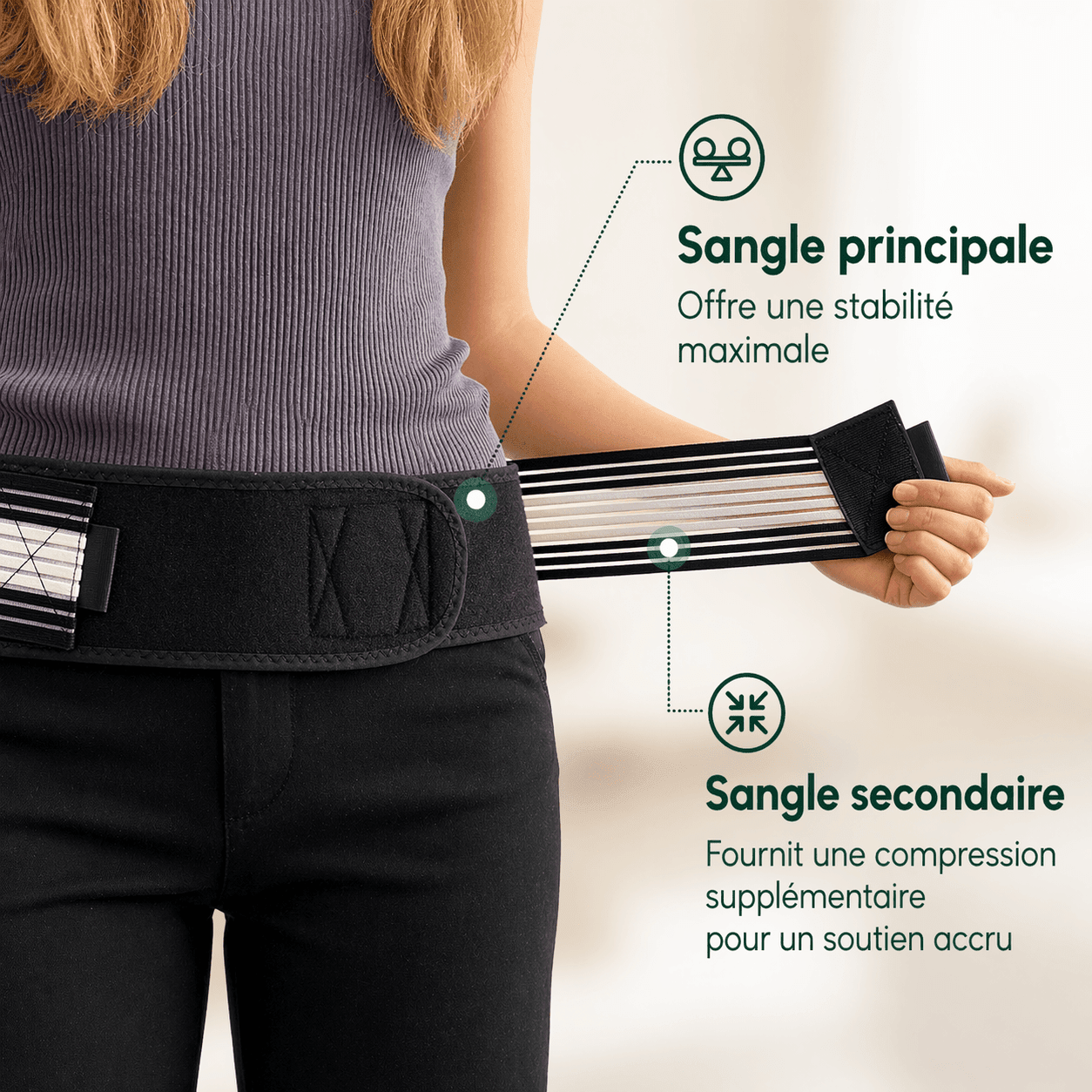 Lumea belt - soutien pour la sciatique et les douleurs lombaires - Luméa Swiss - Québec