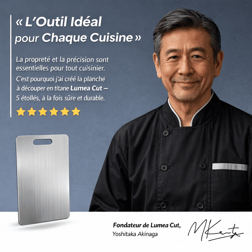 Lumea Cut planche à découper en titane pur à 100 % : fini les microplastiques, les bactéries et les couteaux émoussés. - Luméa Swiss - Québec