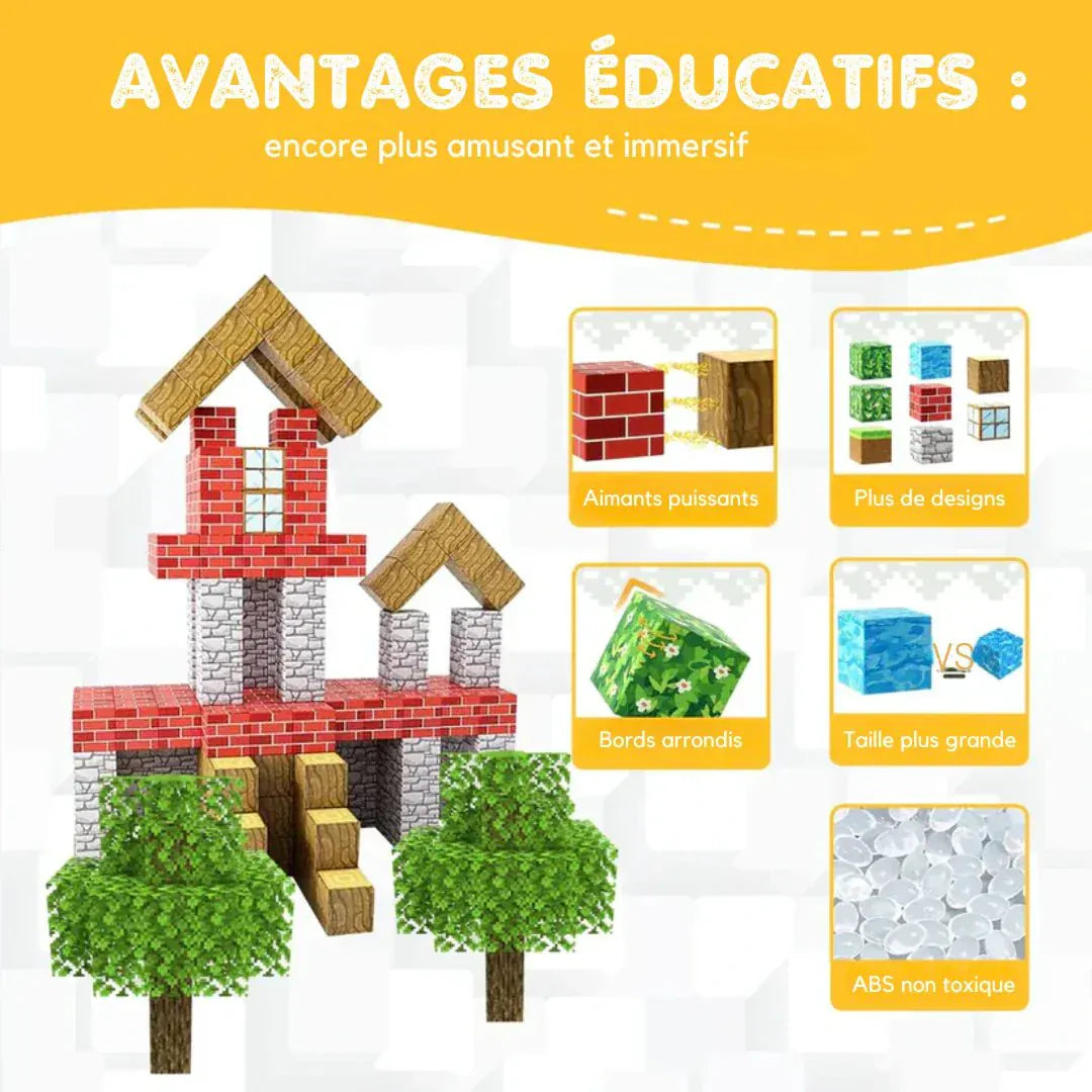 Blocs de Construction Magnétiques - 110 Pcs 3D Construction Aimanté Blocs de Construction Magnétiques - 110 Pcs 3D Construction Aimanté