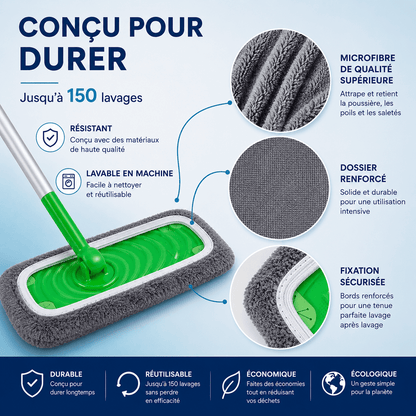 LumeaMop™ Vadrouilles de serpillière réutilisables. - Luméa Swiss - Québec