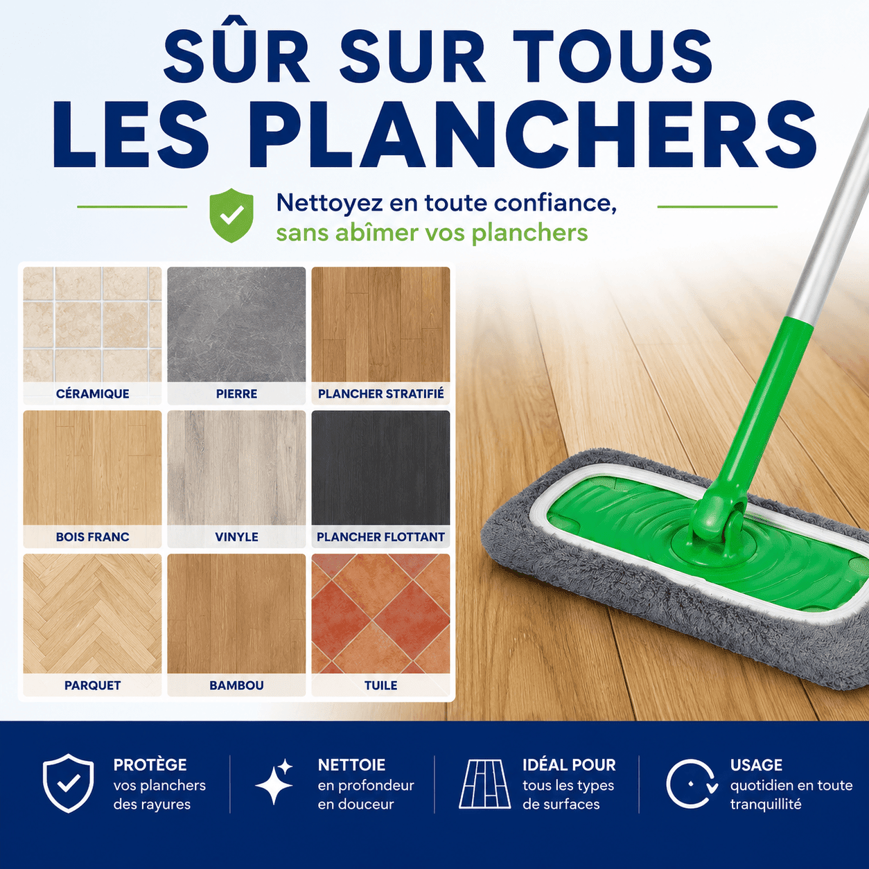 LumeaMop™ Vadrouilles de serpillière réutilisables. - Luméa Swiss - Québec