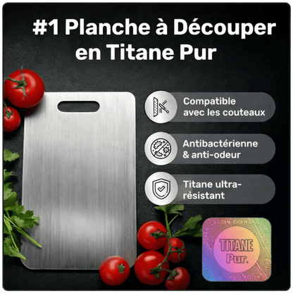 Titancut Planche à découper en titane 100 % pur. - Luméa Swiss - Québec